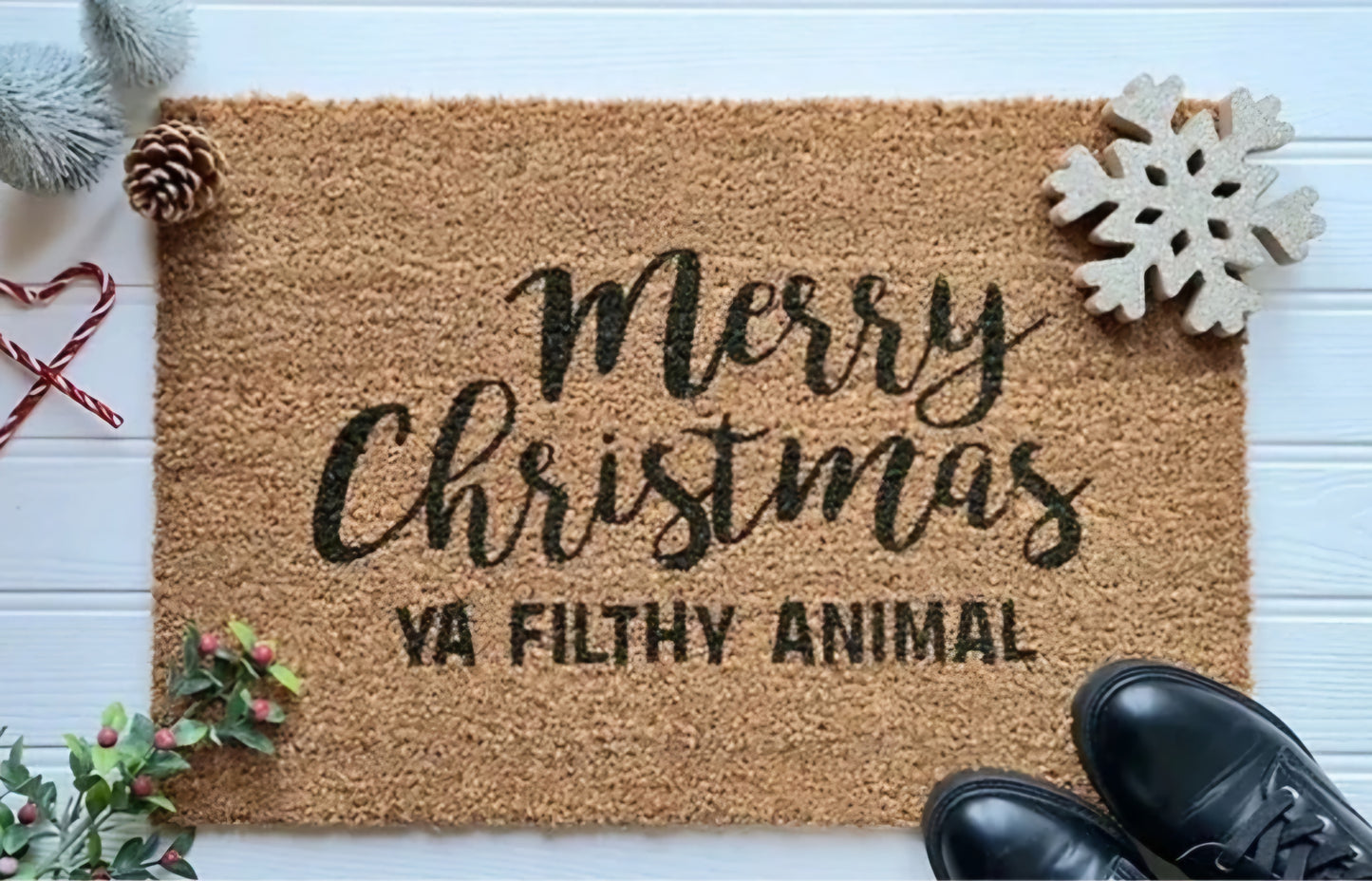 'Merry Christmas Ya Filthy Animal' Doormat