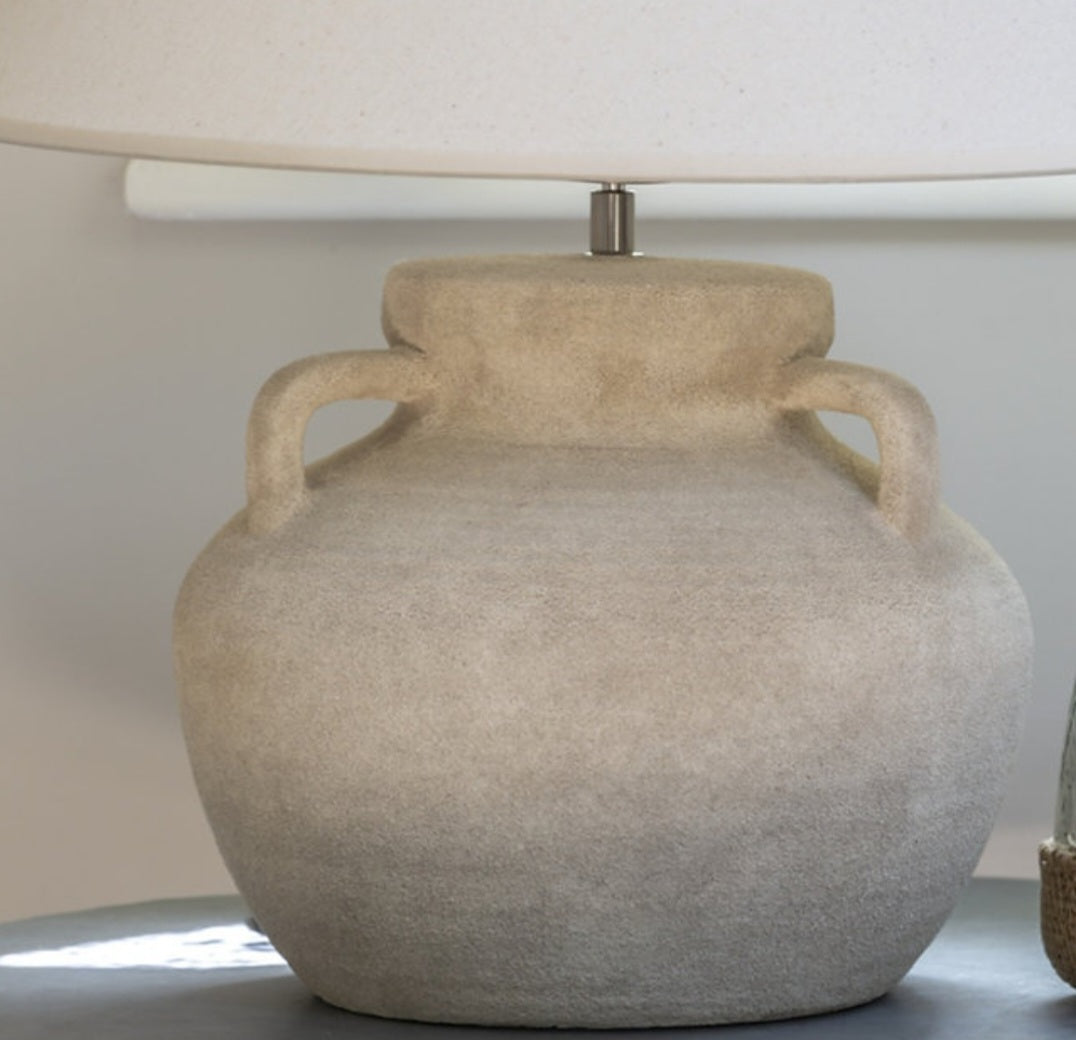 Amphora Stoneware Lamp with Sandy Cream Shade - PRE-ORDER