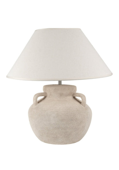 Amphora Stoneware Lamp with Sandy Cream Shade - PRE-ORDER