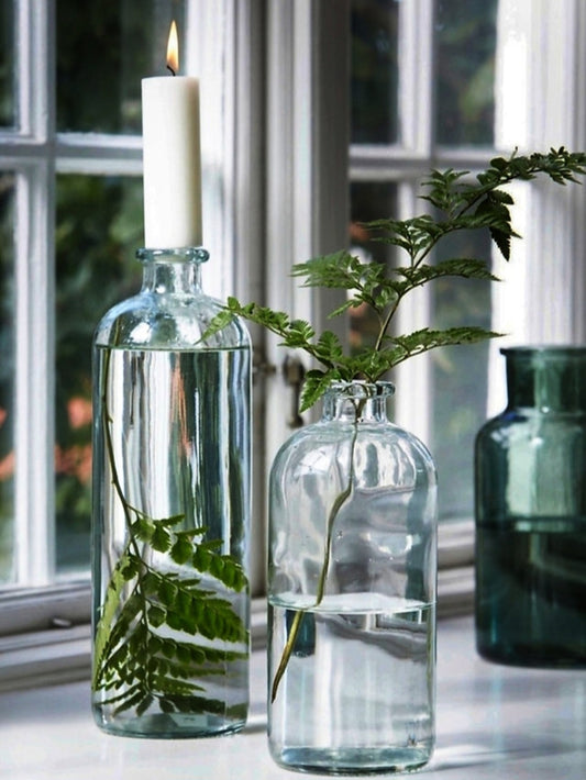 Classic Glass Bottle Vase - Two Sizes