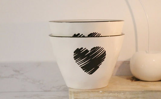 Large Black Heart Bowl