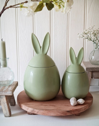 Sage Green Bunny Jars