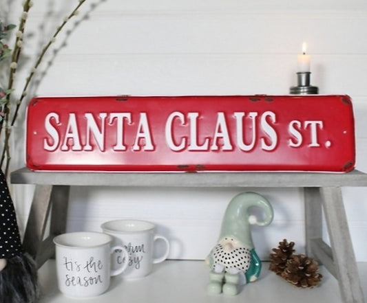 Santa Claus St Sign