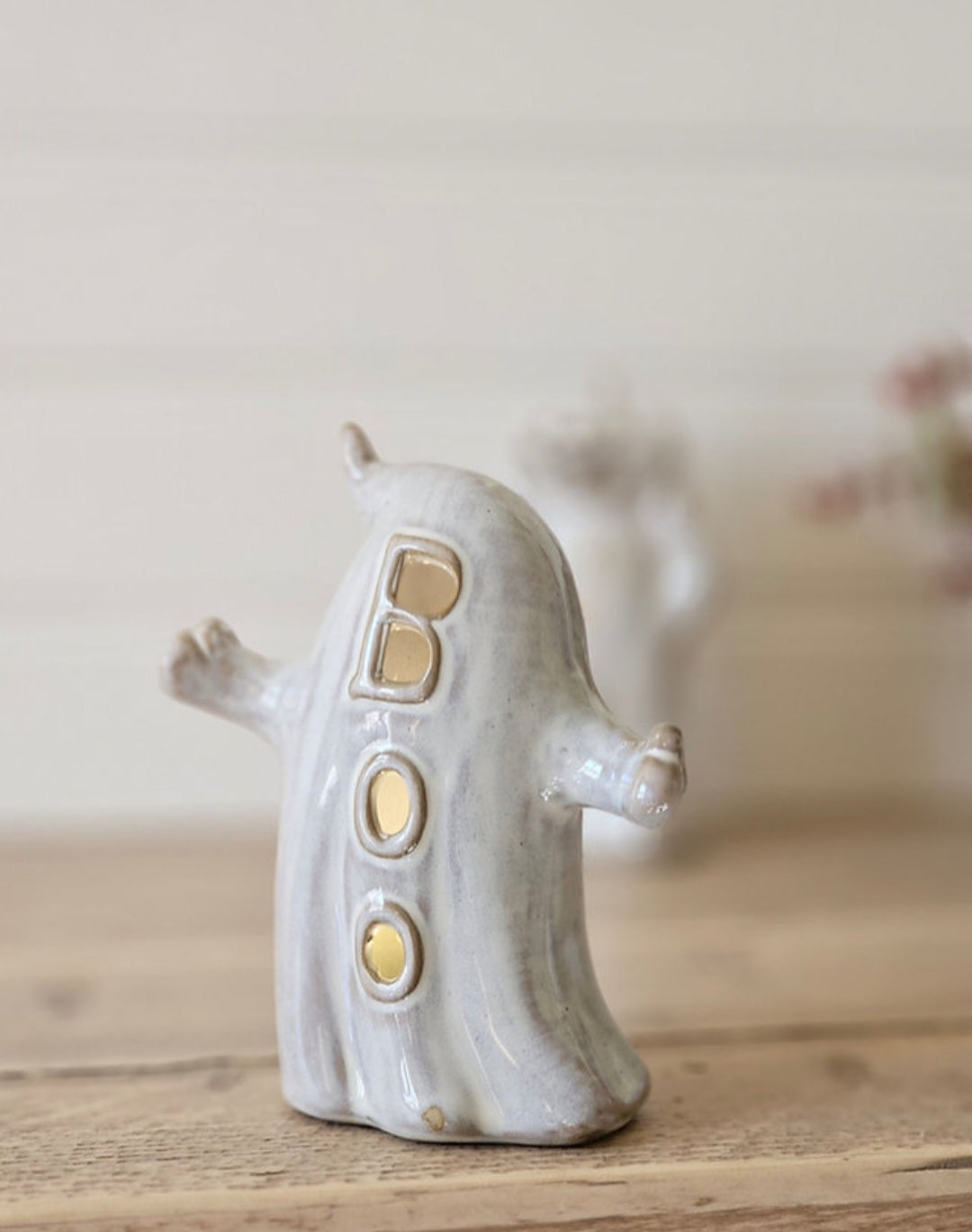 Porcelain Boo Ghost LED Ornament