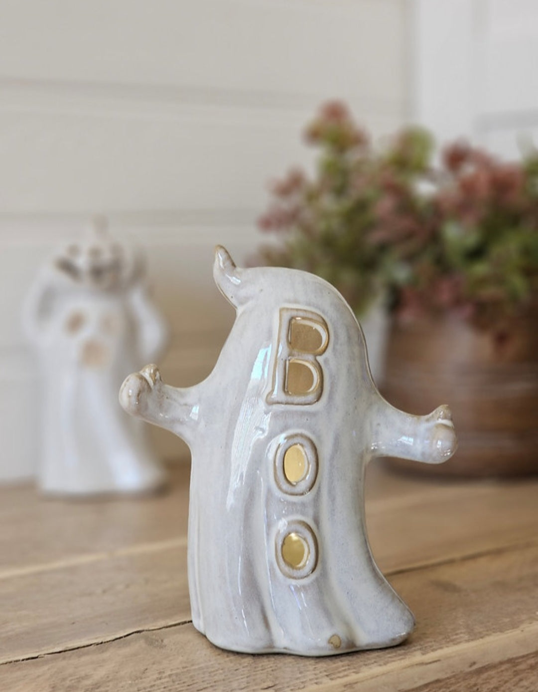 Porcelain Boo Ghost LED Ornament