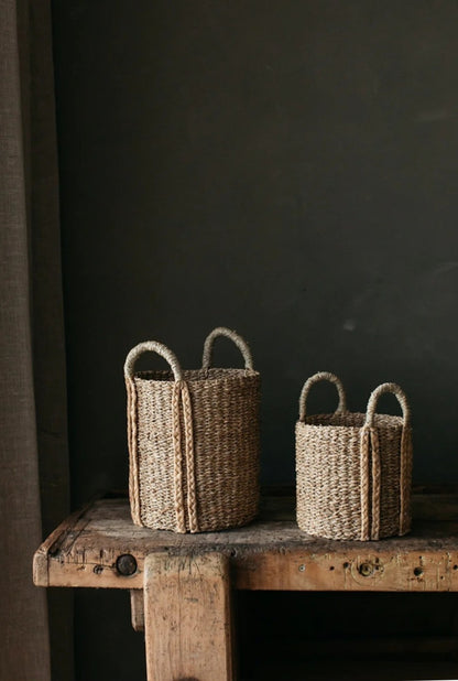 Seagrass Baskets with Plaited Handles - Small - IMPERFECT