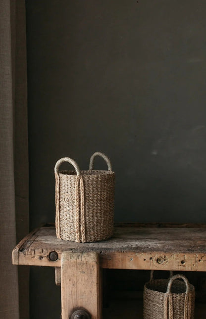 Seagrass Baskets with Plaited Handles - Small - IMPERFECT