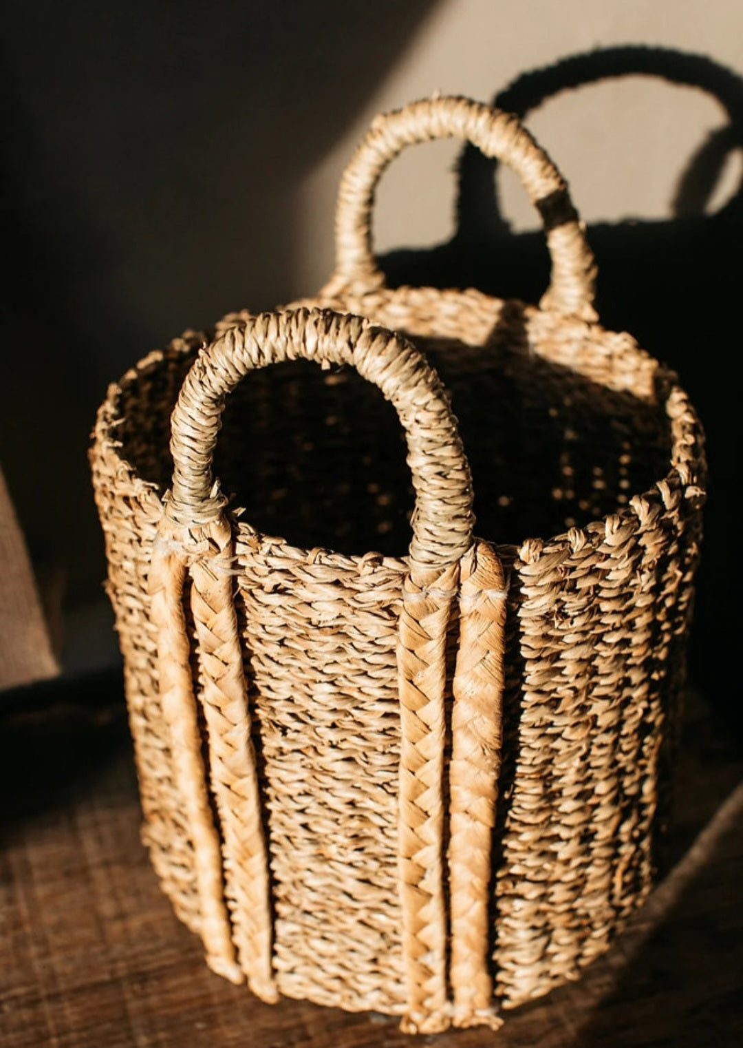 Seagrass Baskets with Plaited Handles - Small - IMPERFECT