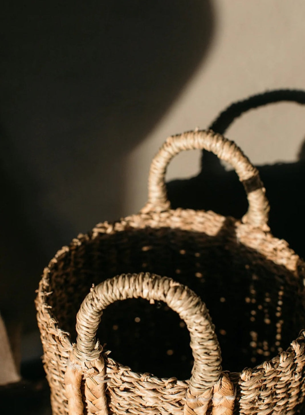 Seagrass Baskets with Plaited Handles - Small - IMPERFECT