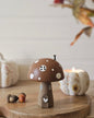 Brown Wooden Mushroom House- Short