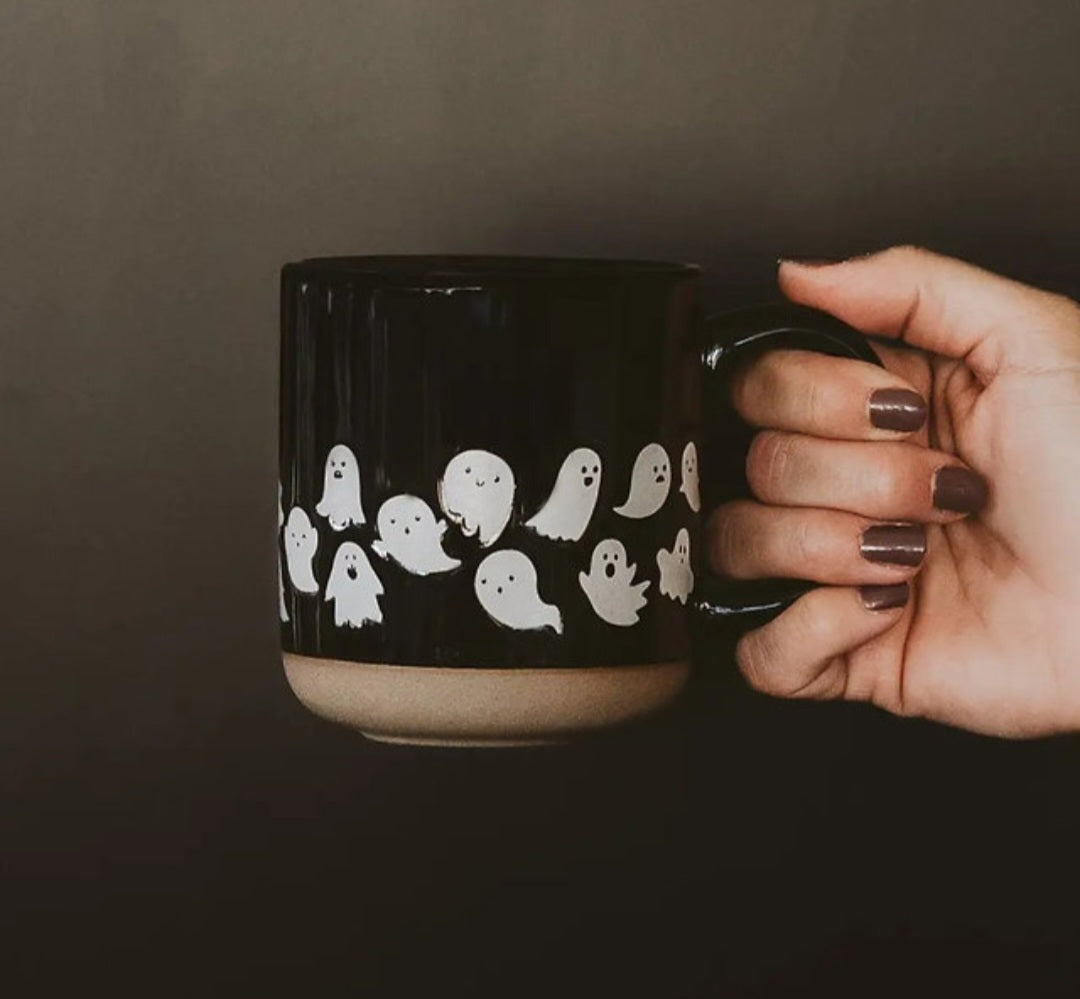 Ghost Pattern Stoneware Mug