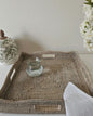 Large Natural Rattan Scalloped Edge Tray