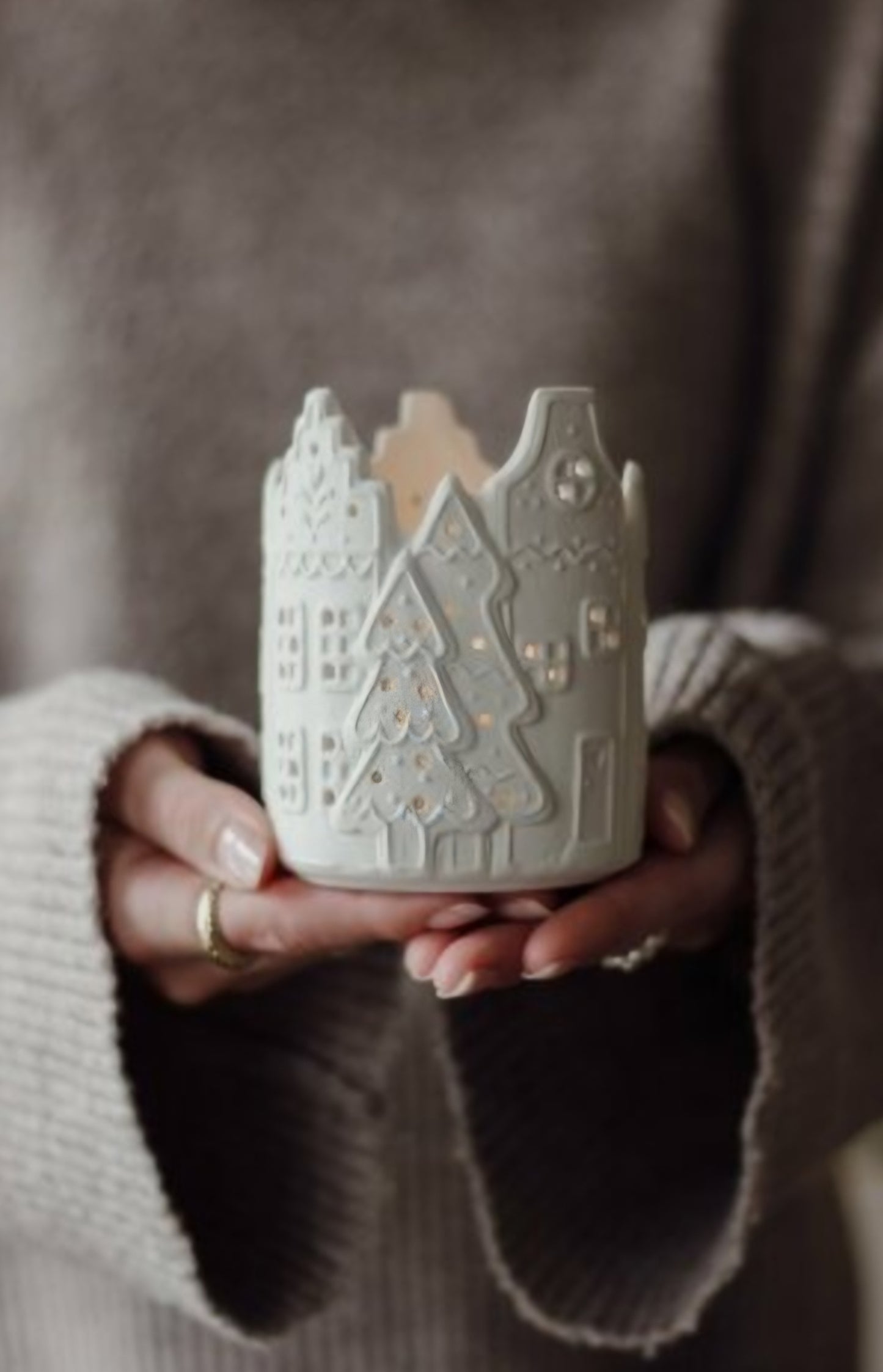 Porcelain Gingerbread House Lantern