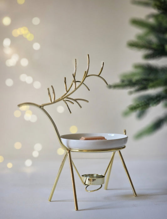 XL Reindeer Oil & Wax Warmer | Gold Finish