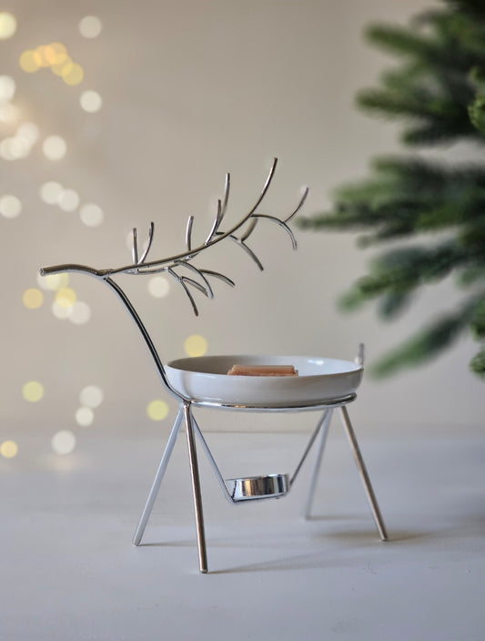 XL Reindeer Oil & Wax Warmer | Silver Finish