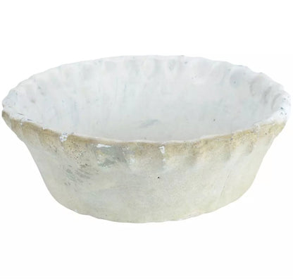 Antiqued Whitestone Frill Dish Planter