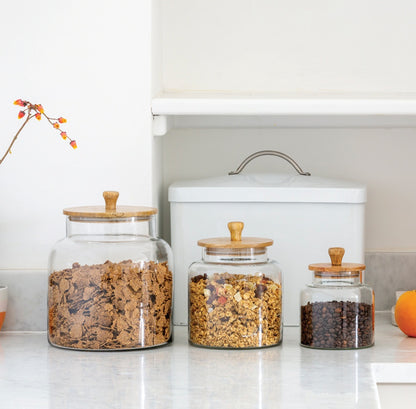 Bamboo Lidded Glass Storage Jar