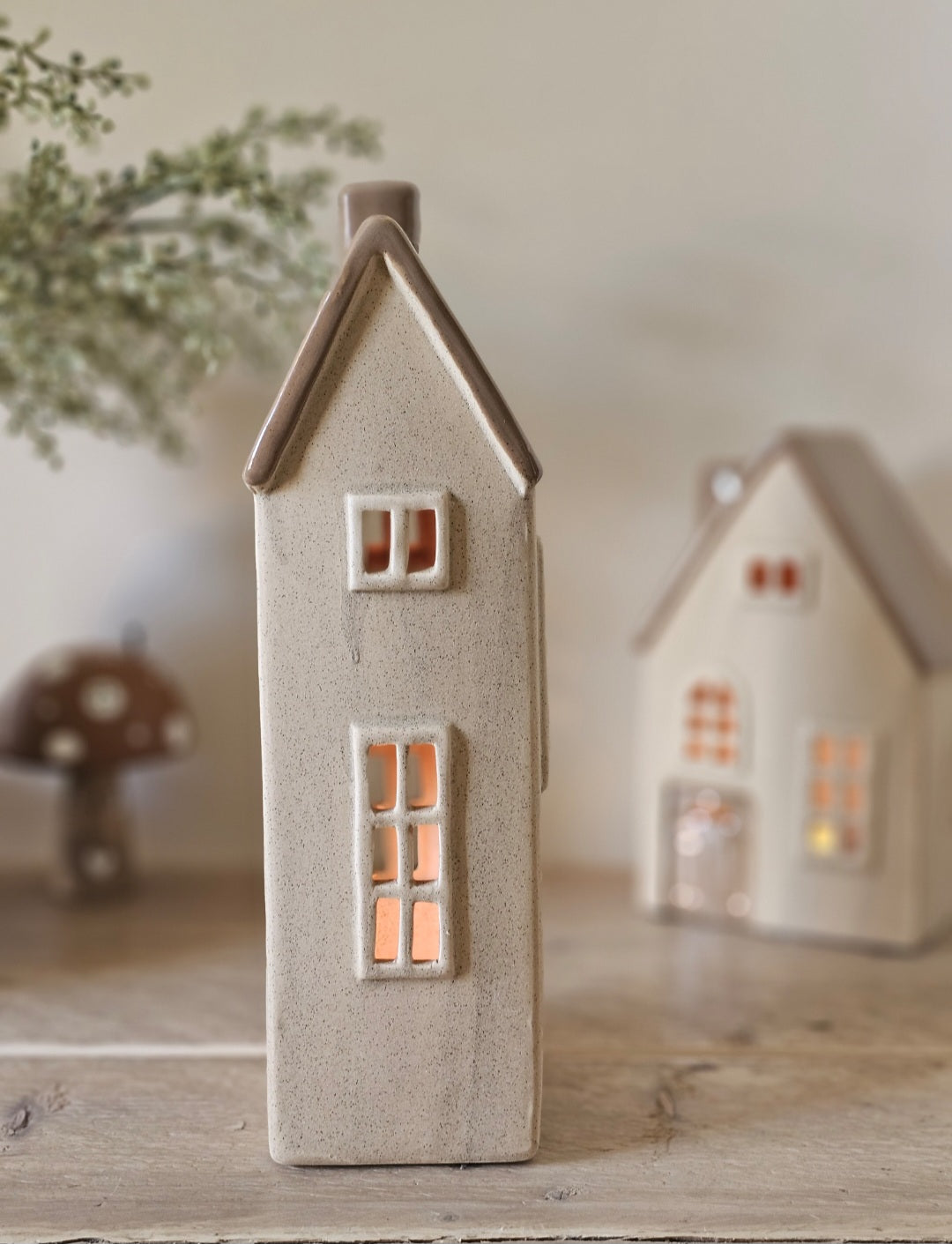 Beige Nyhavn Tealight House -Tall