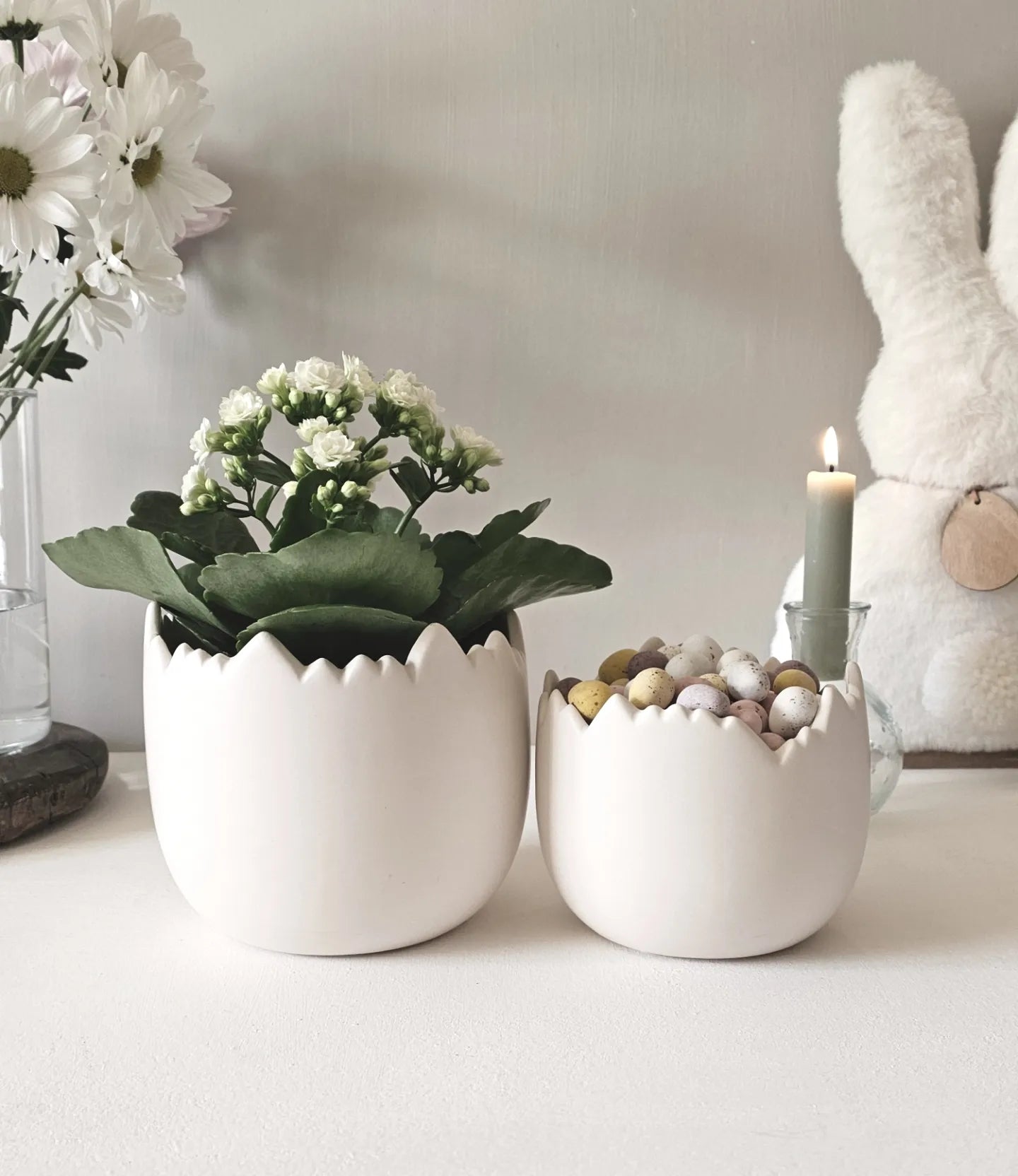 Ceramic Cracked Egg Pots - 2 Sizes