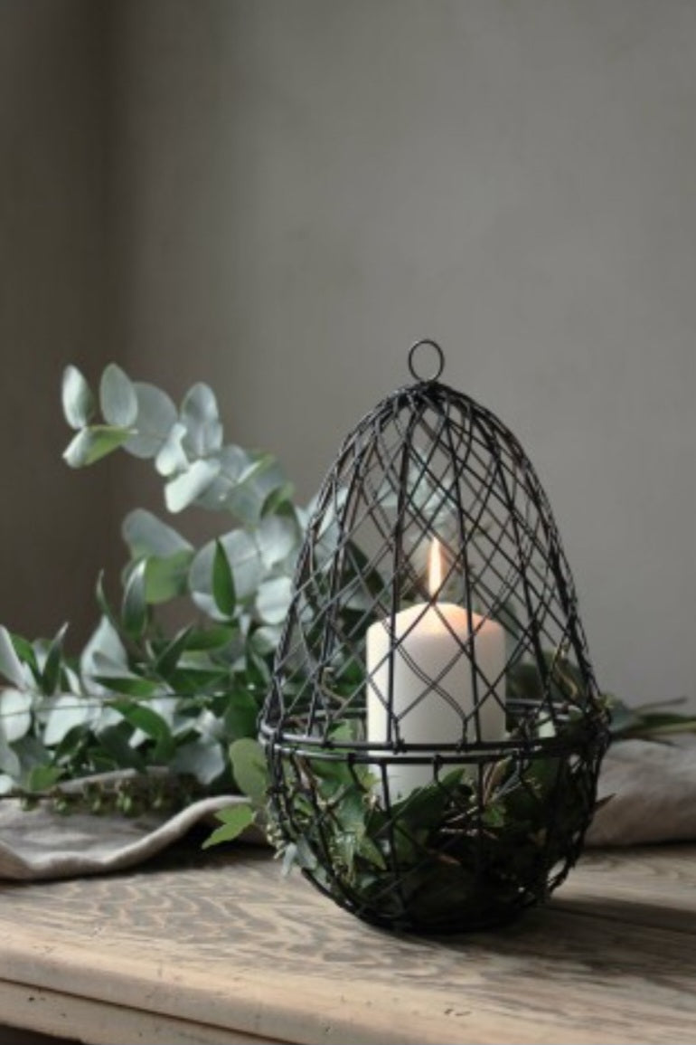 Decorative Black Metal Egg - 2 Sizes