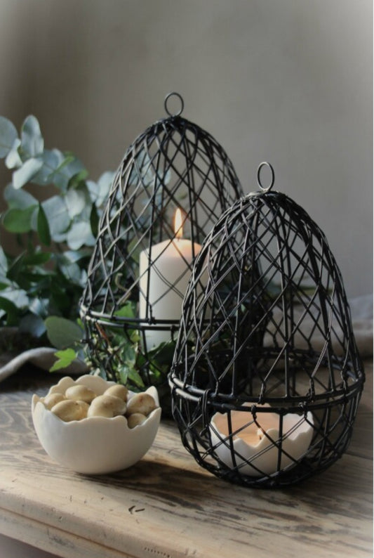 Decorative Black Metal Egg - 2 Sizes