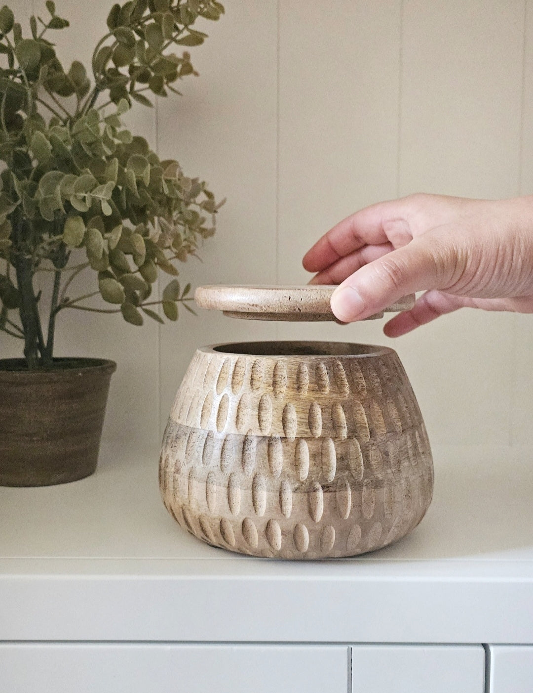 Hand-Carved Storage Box