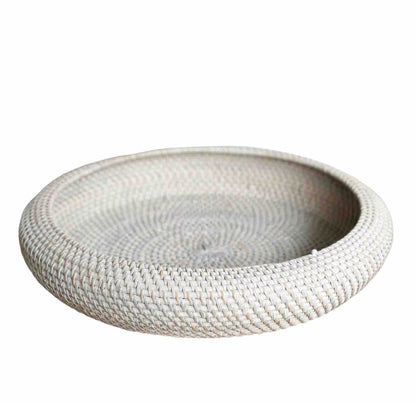 XL Whitewashed Rattan Bowl