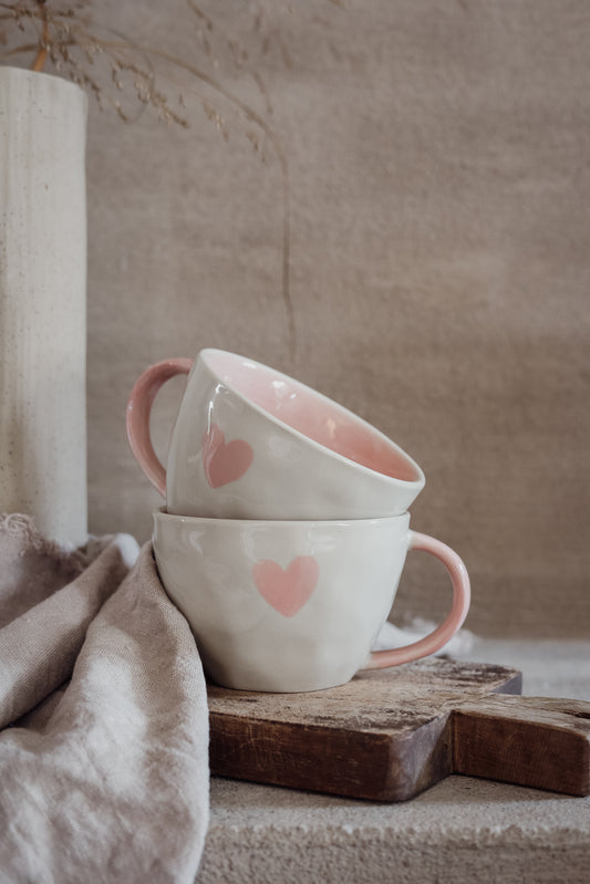 Large Heart Mug - Soft Pink