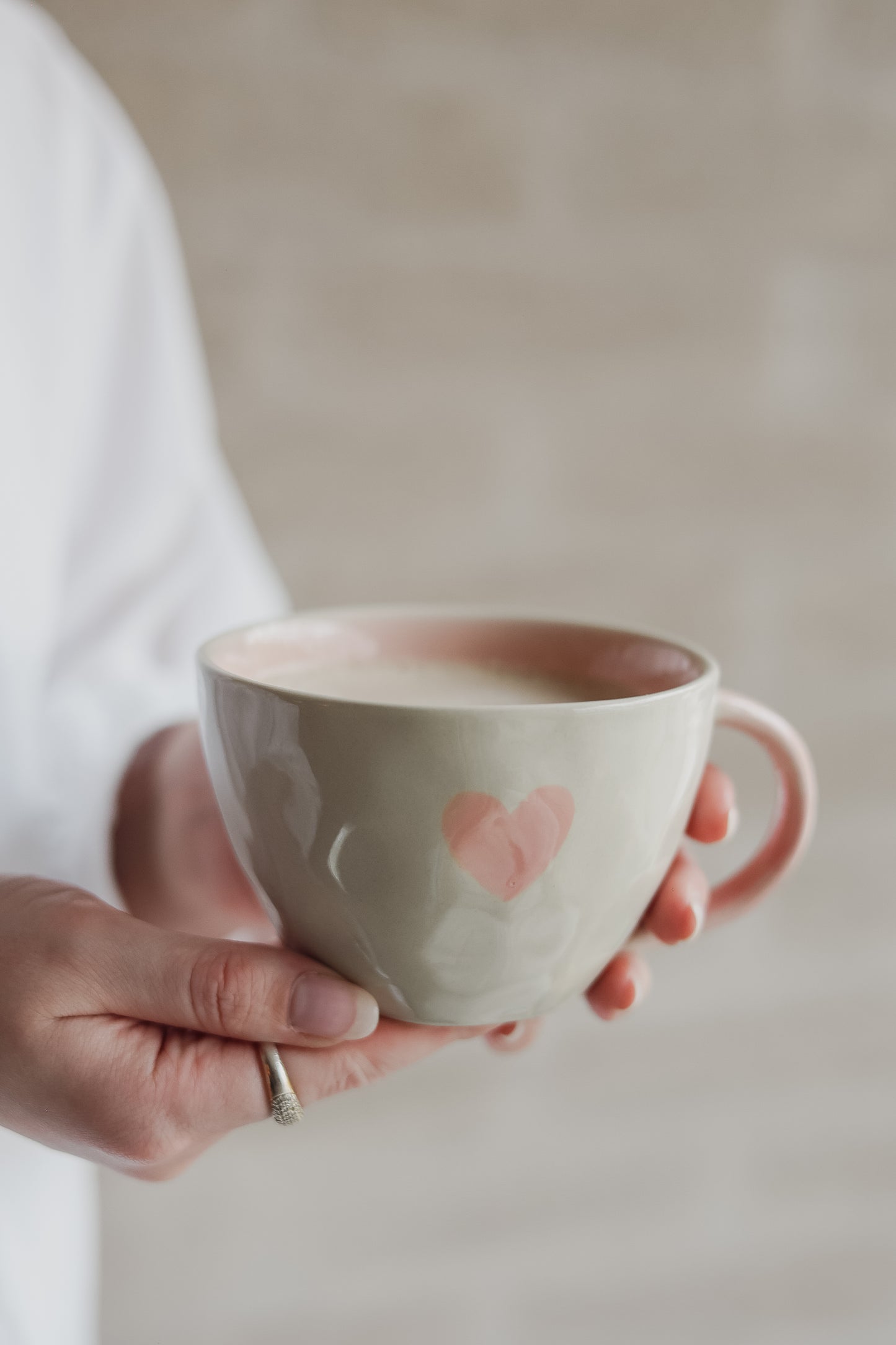 Large Heart Mug - Soft Pink