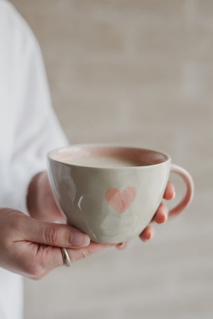 Large Heart Mug - Soft Pink