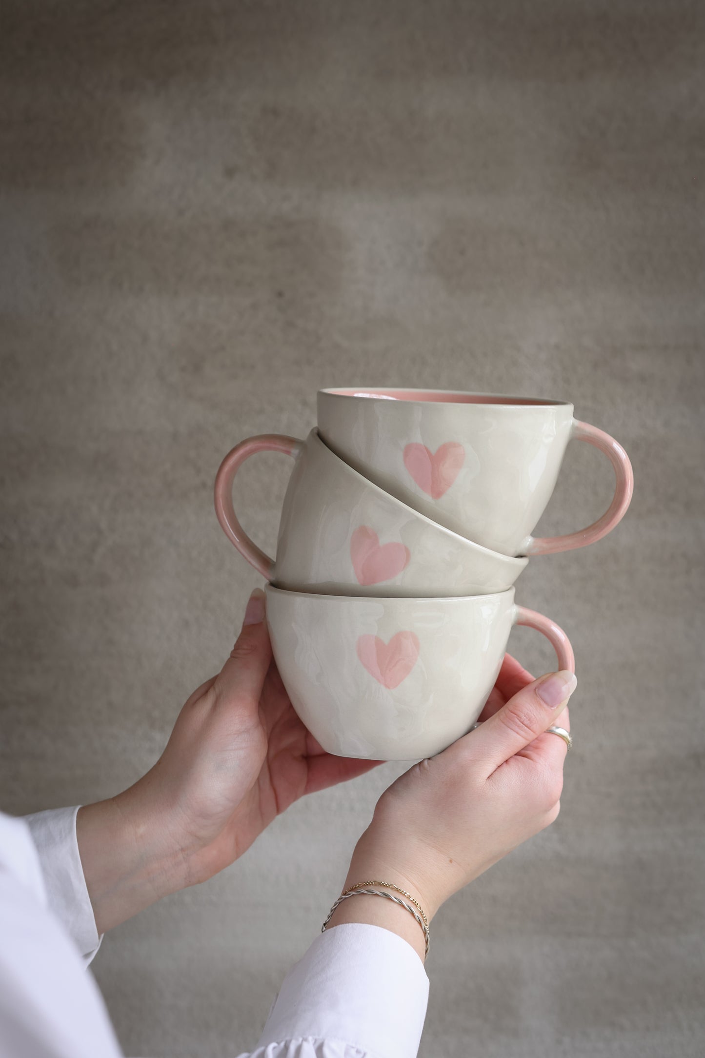 Large Heart Mug - Soft Pink