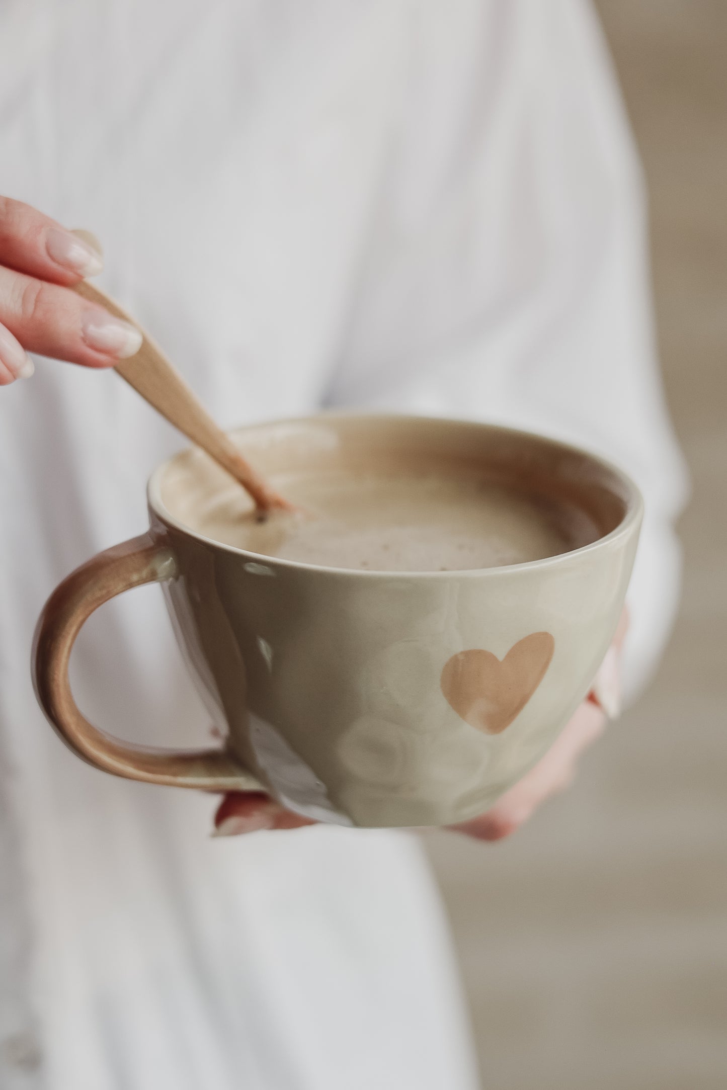 Large Heart Mug - Taupe