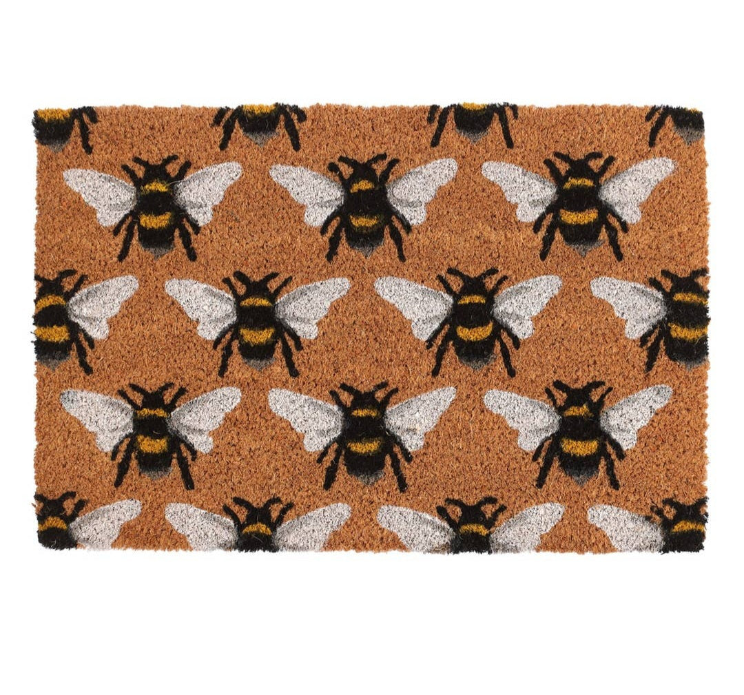 Natural Bee Print Doormat