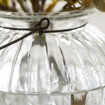 Ribbed Hanging Glass Lantern