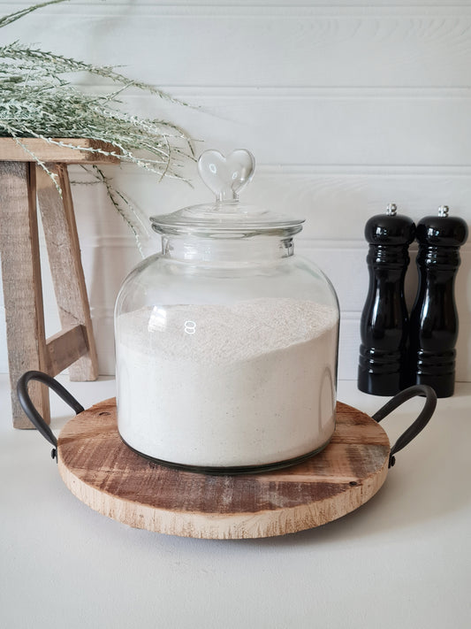 Glass Heart Top Storage Jar