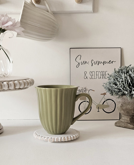 Scalloped Mug - Moss Green