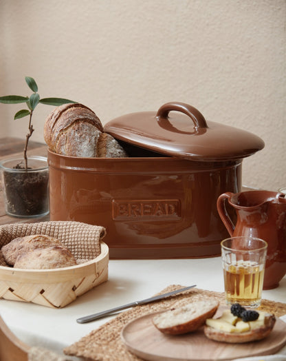 Ceramic Bread Bin | Brown