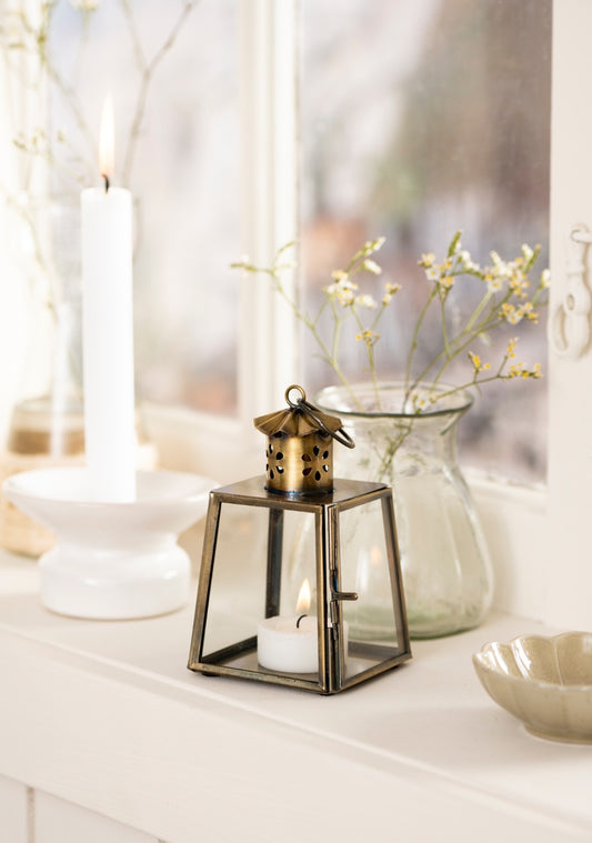 Mini Rustic Brass Lantern