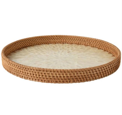 Round Rattan Tray