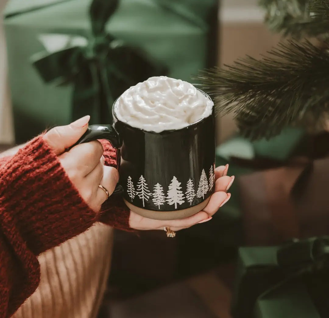 Pine Trees Stoneware Coffee Mug