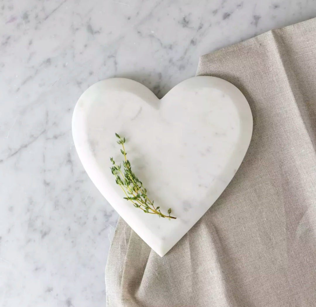 Marble Heart Serving Board