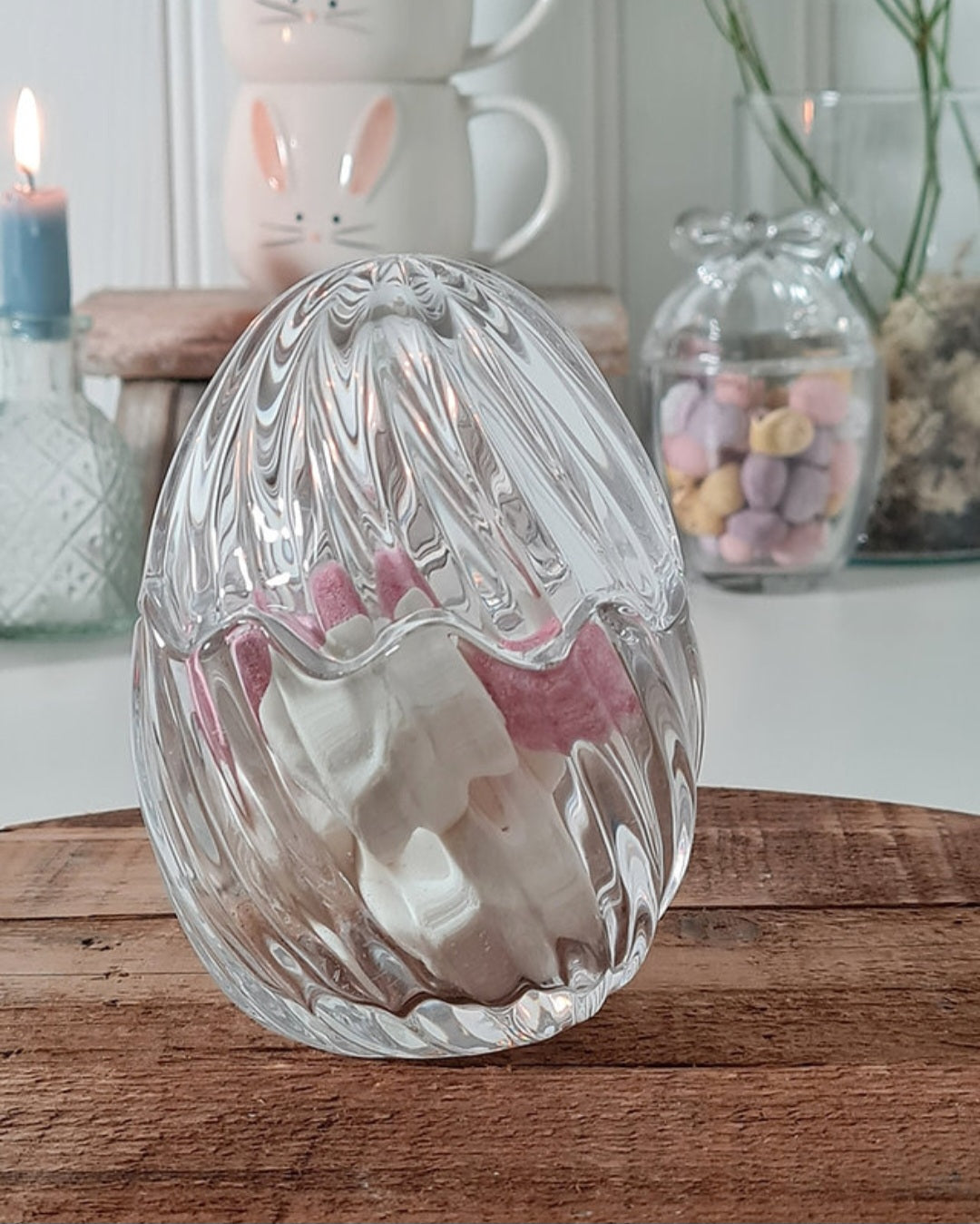 Swirl Glass Egg Jar