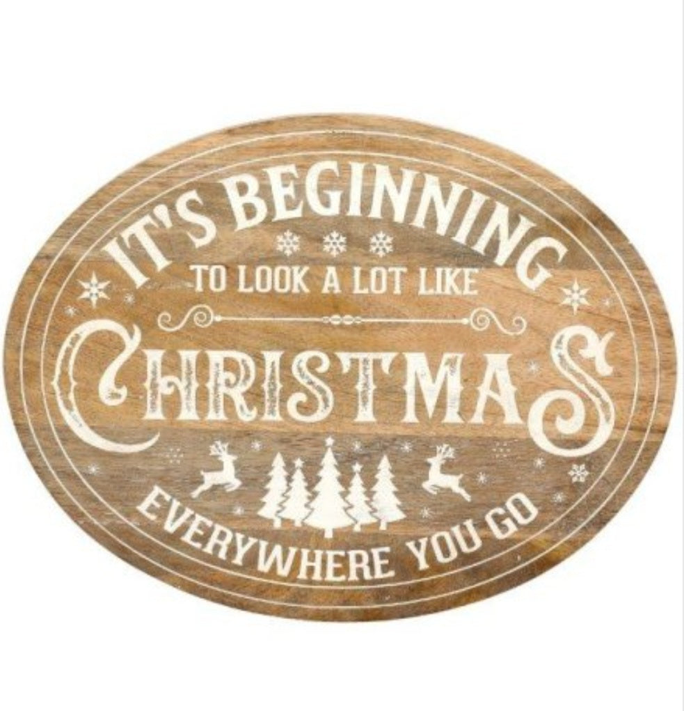 Rustic Christmas Wooden Plaque