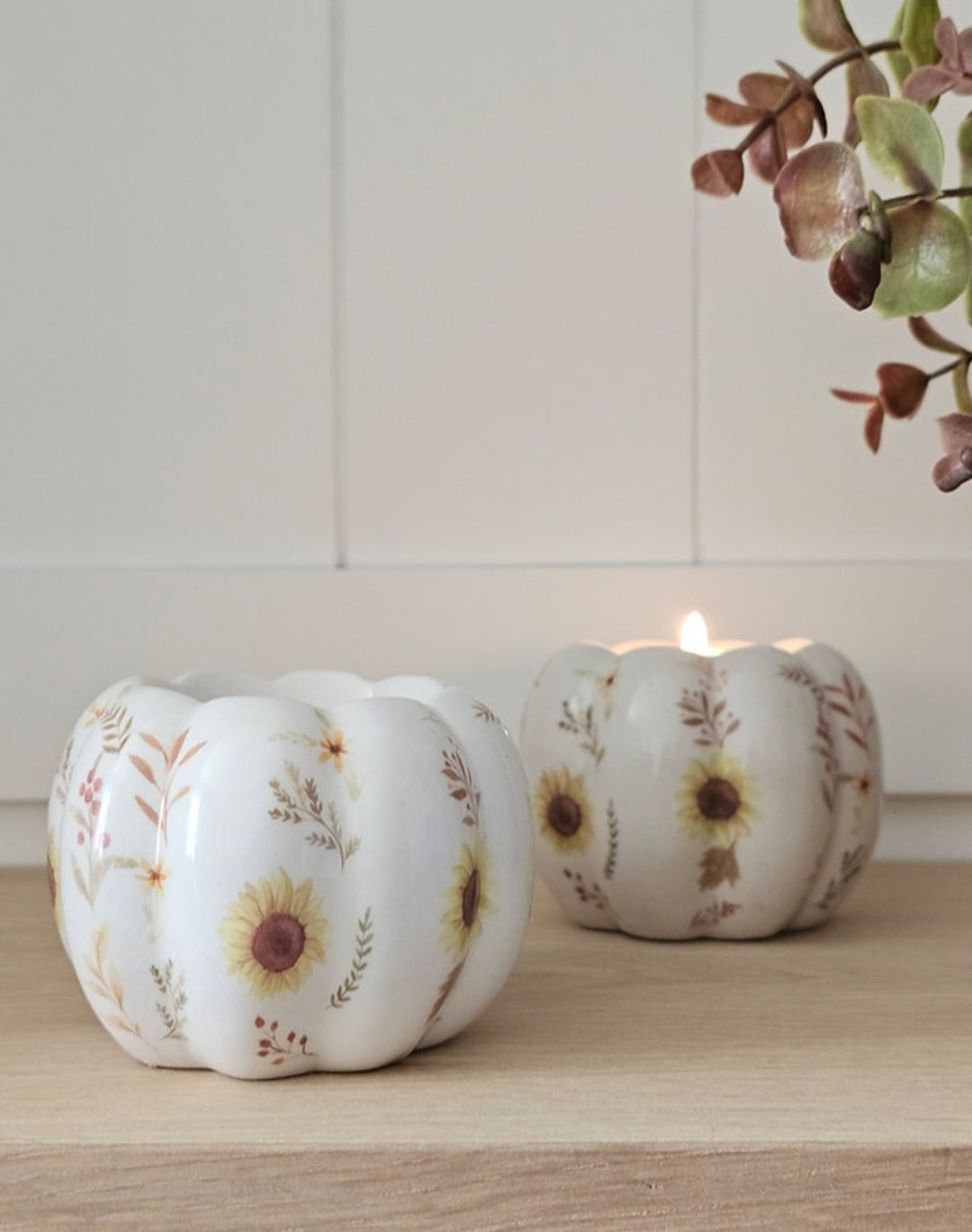 Watercolour Pumpkin Tealight Holder - IMPERFECT