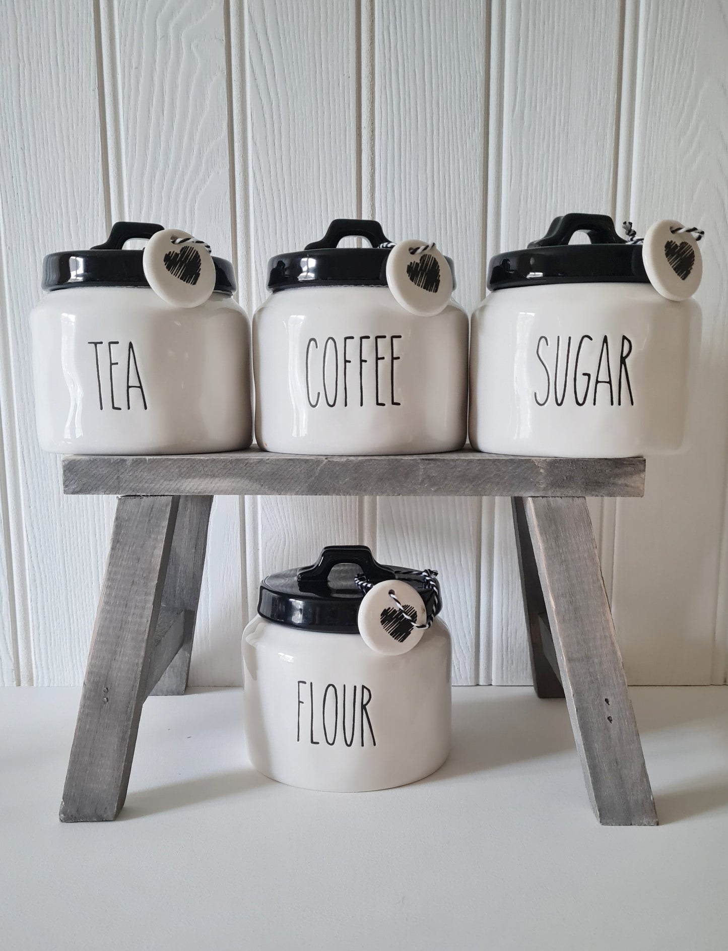 Set of 4 Monochrome Canisters