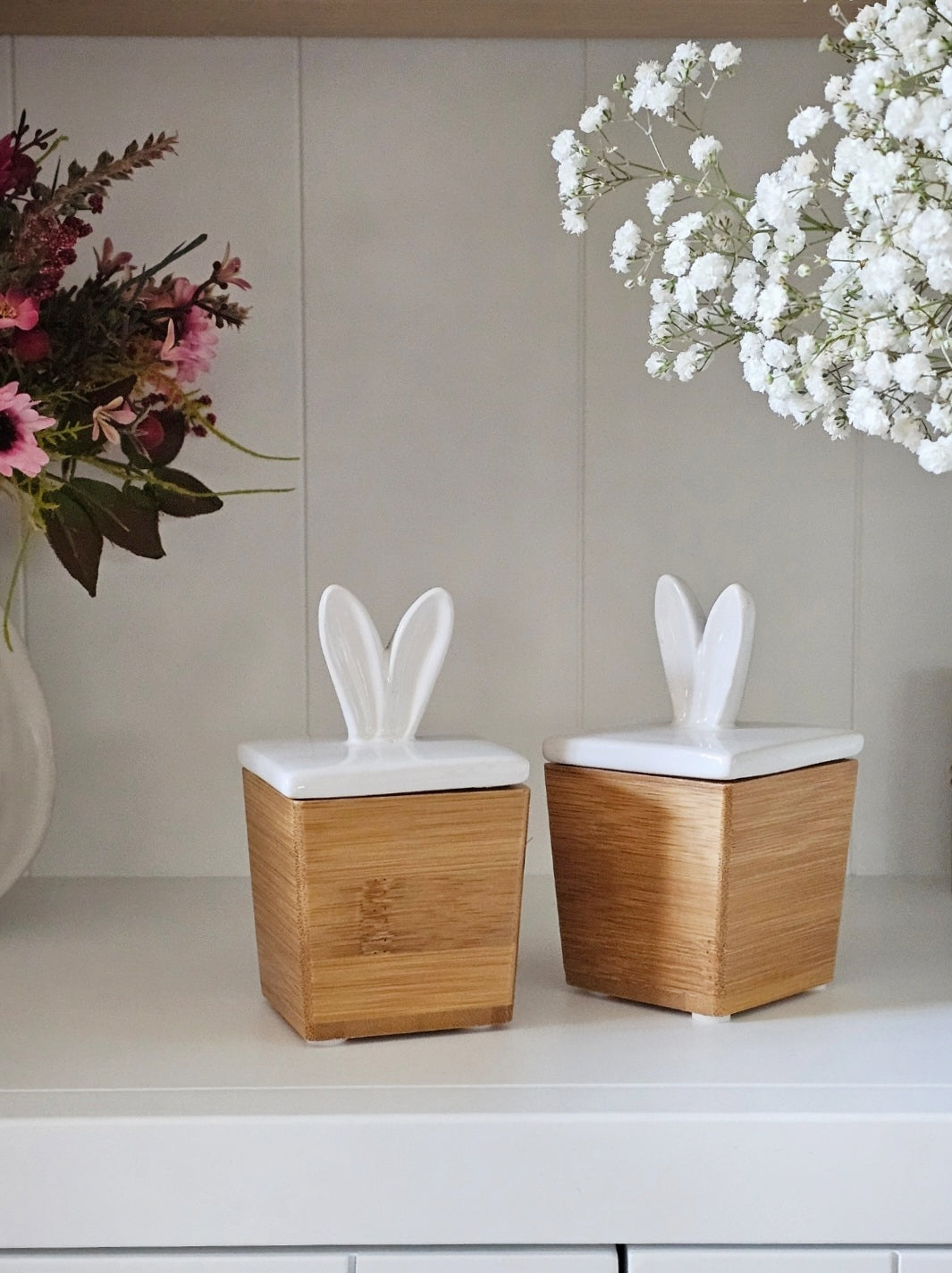 Set of Bunny Trinket Boxes