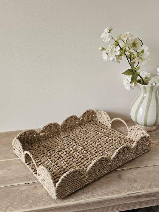 Large Scalloped Serving Tray