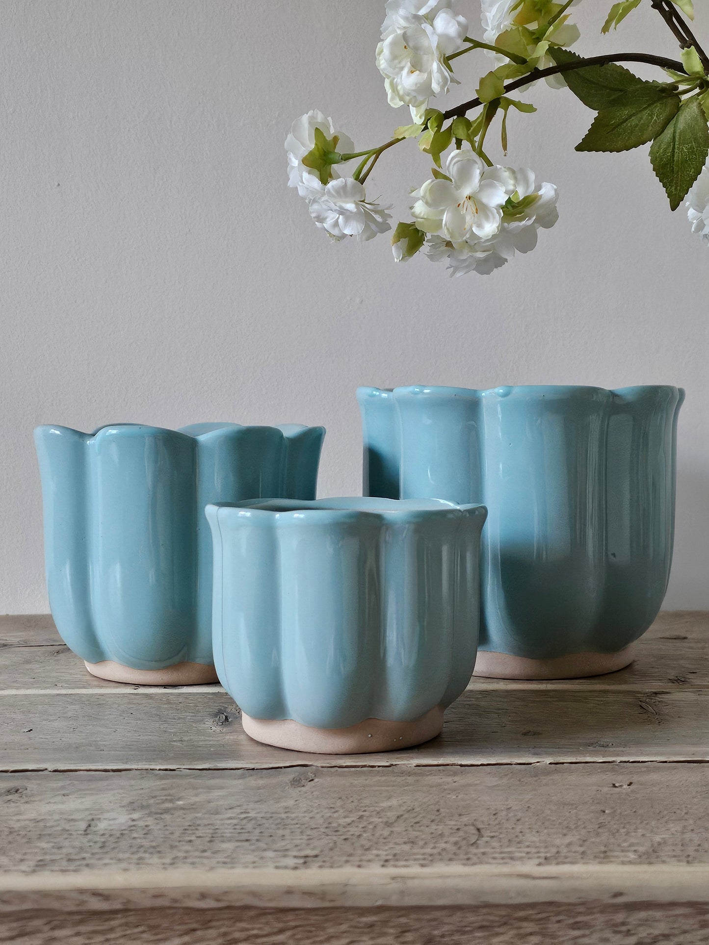 Blue/Green Tulip Planters | 3 Sizes