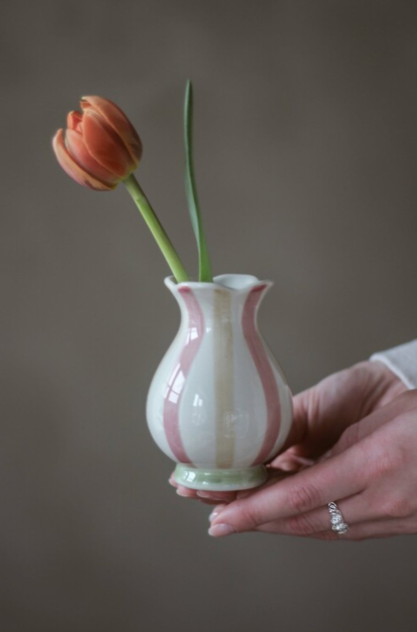 Mini Bouquet Bud Vase - Pink & Taupe